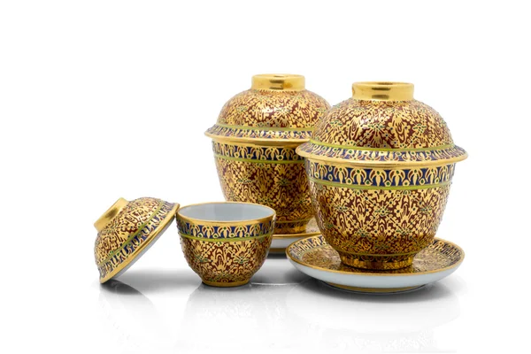 Set de tazón de té chino antiguo —  Fotos de Stock