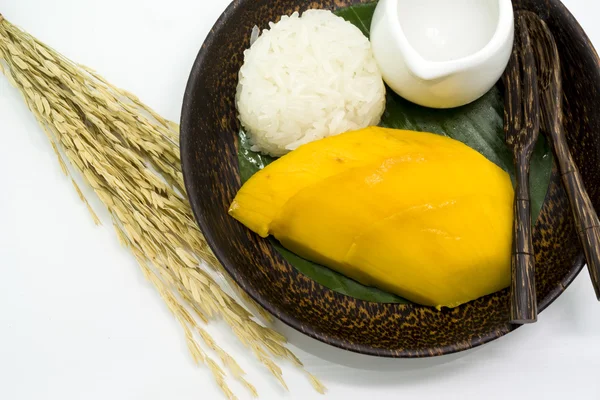 Thai-Dessert aus Mango mit klebrigem Reis — Stockfoto