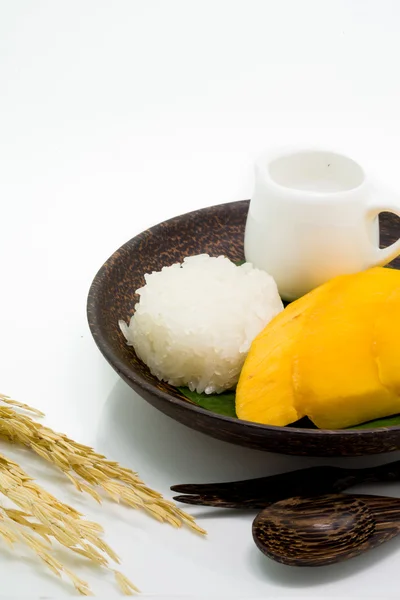 マンゴともち米のタイのデザート — ストック写真