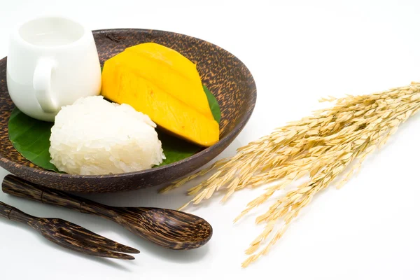 マンゴともち米のタイのデザート — ストック写真
