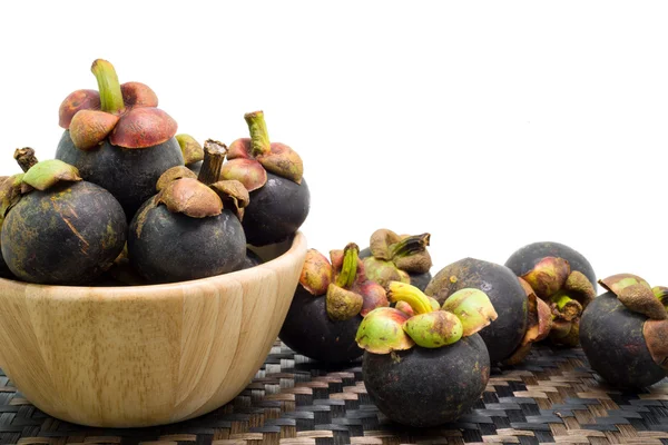 Čerstvý mangosteen, tropické ovoce — Stock fotografie