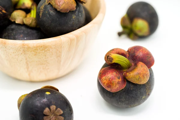 Čerstvý mangosteen, tropické ovoce — Stock fotografie