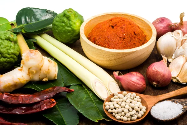 Ingredient of Thai Red curry paste — Stock Photo, Image