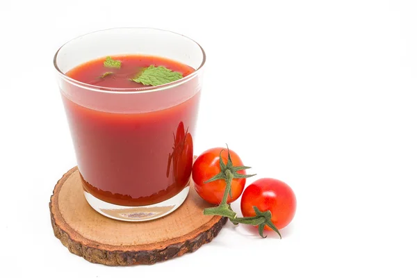 Fresh tomato juice isolated on white background — Stock Photo, Image