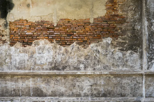 Vecchio frammento di muro di mattoni intemperie, uso come sfondo — Foto Stock