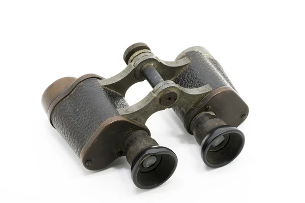old vintage binoculars isolated on white