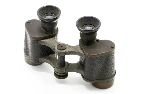 old vintage binoculars isolated on white