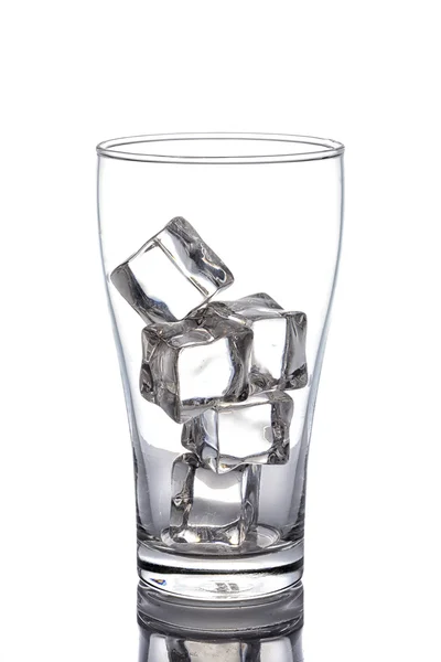 Empty glass with ice cube — Stockfoto