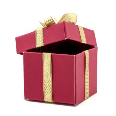 Noel hediye kutusu ile bir altın şerit yay