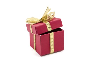 Noel hediye kutusu ile bir altın şerit yay