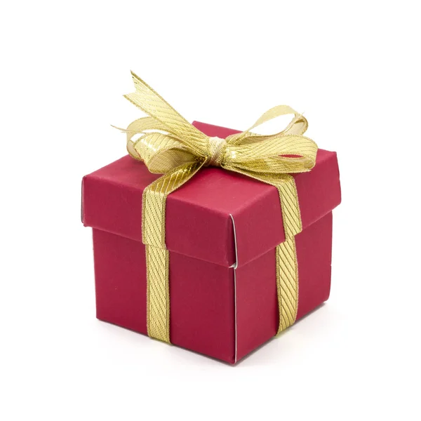 Christmas presentförpackning med en guld band rosett — Stockfoto