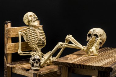 Natürmort modeli iskeletin Cadılar Bayramı kavram