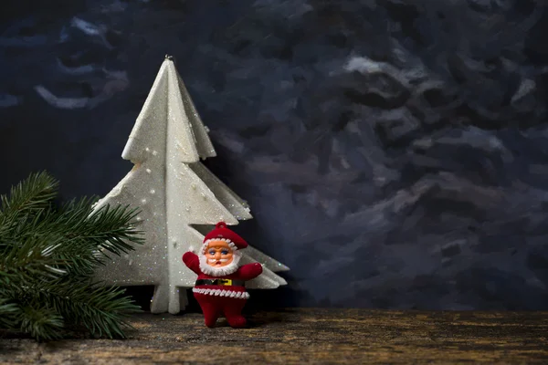 Still life of christmas ornament on wooden board. — Stock Photo, Image