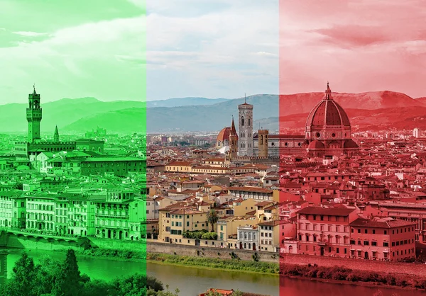 Tolle Aussicht auf Florenz in Italien mit der Kuppel des Doms — Stockfoto