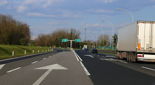 Highway junction in North Italy with crossroad to go to Austria