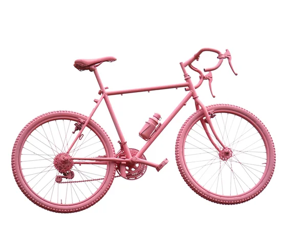 Rosa Sportfahrrad auf weißem Hintergrund — Stockfoto