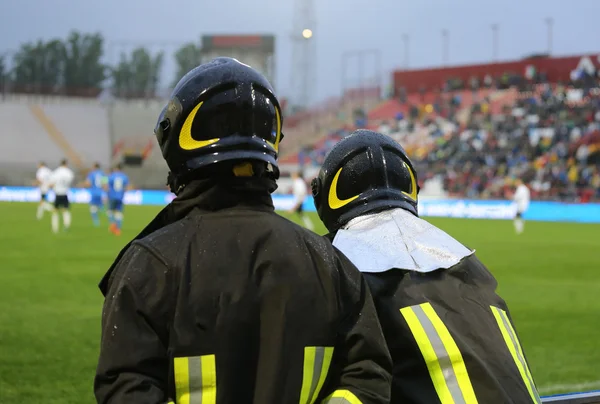 fire brigade anti riot for the security service in the stadium