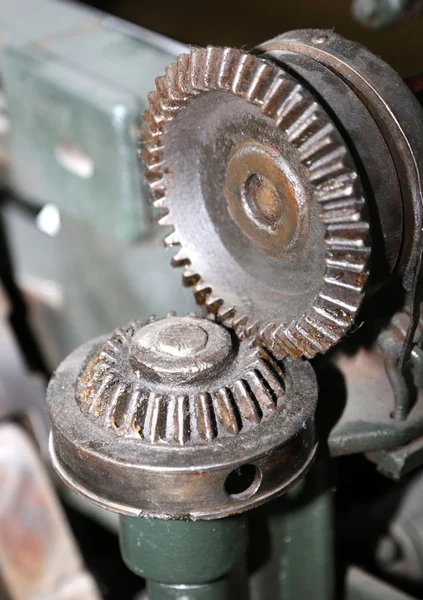 Detail of a mechanical gear with metal teeth — Stock Photo, Image