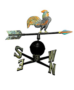  weathervane horoz yukarıda bir ok ve dört kardinal p ile