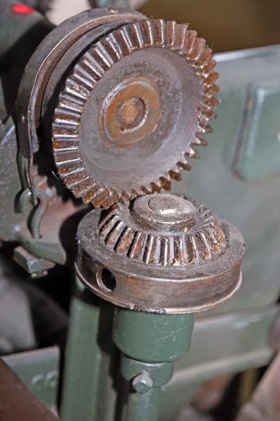 Detail of a mechanical gear with metal teeth oleate — Stock Photo, Image