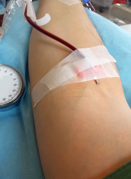 病院で献血とドナーの血液 — ストック写真