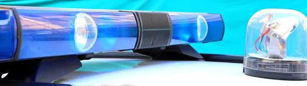 Blue light in the police car — Stock Photo, Image
