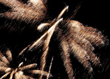 büyük renkli havai fişek ile gece göster