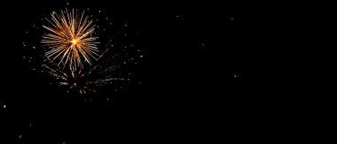 büyük renkli havai fişek ile karanlık gecede göster 