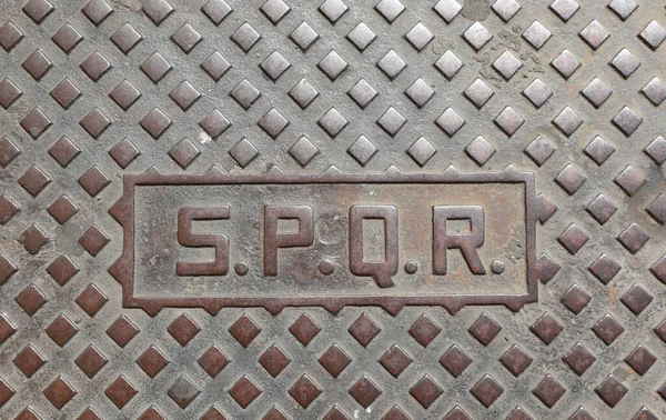 Texto Italiano Abreviatura Spqr Para Senatus Populusque Romanus Que Significa —  Fotos de Stock