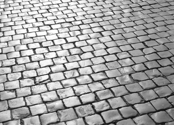 Fundo Pavimento Chamado Pedras Paralelepípedos Sampietrini Língua Italiana Praça Cidade — Fotografia de Stock