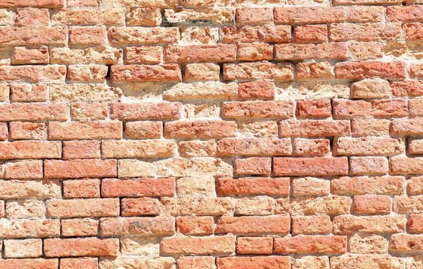 Raue Wand Aus Roten Ziegeln Und Mörtel Und Beton Ideal — Stockfoto