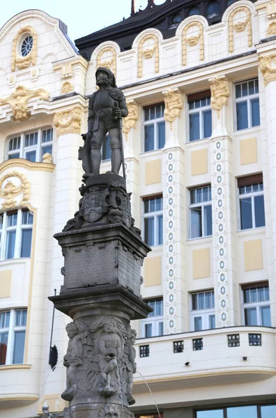 Bratislava Slovacchia Agosto 2016 Statua Una Persona Con Baffi Nel — Foto Stock