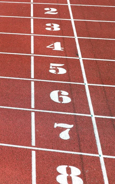 Numeri Uno Otto Della Pista Atletica — Foto Stock