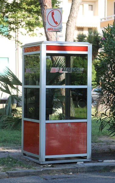 Pise Italie Août 2019 Ancienne Cabine Téléphonique Société Telecom — Photo