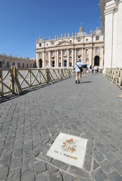 Vaticaanstad Vaticaan Augustus 2020 Locatie Van Schietpartij Gemarkeerd Door Een — Stockfoto