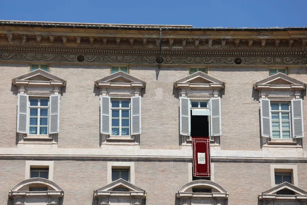 Antiguo Palacio Ciudad Del Vaticano Dentro Roma Con Balcón Donde — Foto de Stock