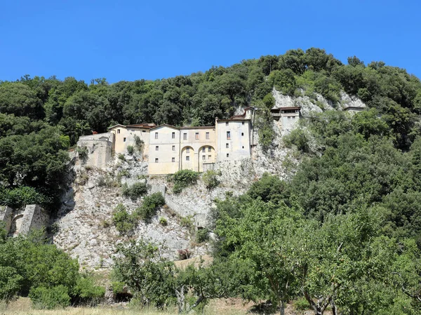 Ancient Convent Town Greccio Francis Assisi Invented First Crib World — Stock Photo, Image