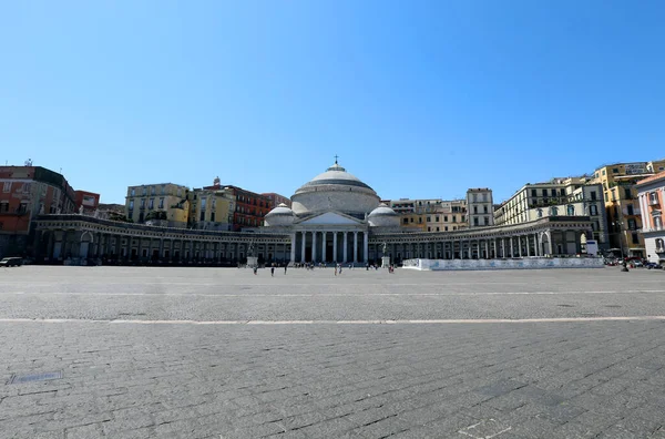 Główny Plac Neapolu Zwany Piazza Plebiscito Oznacza Plebiscyt Square Dużym — Zdjęcie stockowe