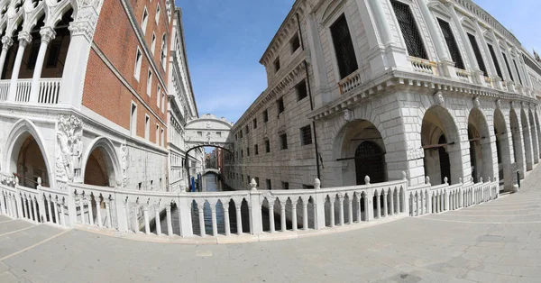 Incrível Vista Incomum Famosa Ponte Dos Suspiros Veneza Itália Sem — Fotografia de Stock