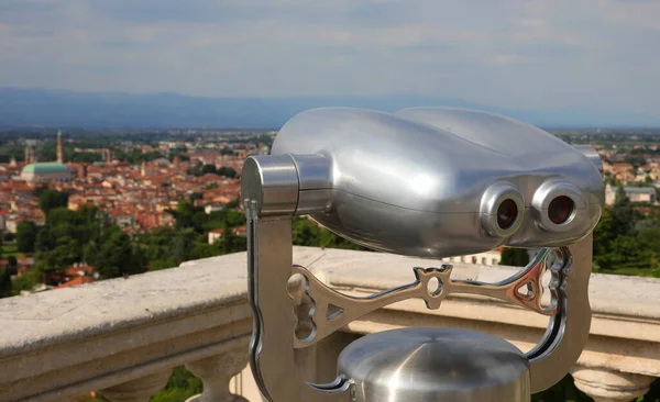 Steel Binoculars See City Vicenza Veneto Region Northeastern Italy — Stock Photo, Image