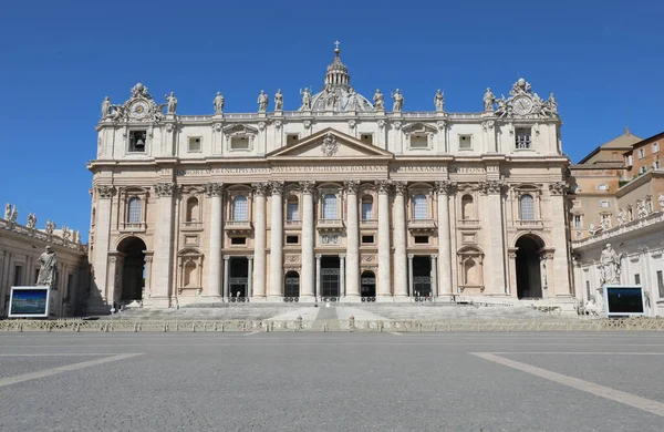 Vaticano City Vatikan August 2020 Petersdom Und Platz Ohne Menschen — Stockfoto