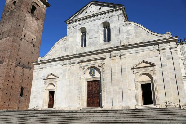Facciata Dell Antico Duomo Nella Città Torino Piemonte Senza Persone — Foto Stock