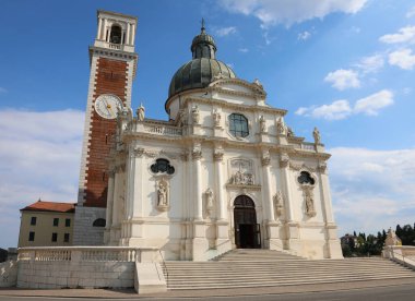 Historic Sanctuary above Monte Berico in the city of Vicenza in Italy dedicated to Our Lady Saint Mary with the great dome and bell tower