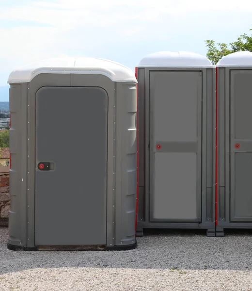 Chemical Toilets Wide Access Even People Disabilities Outdoors Event — Stock Photo, Image