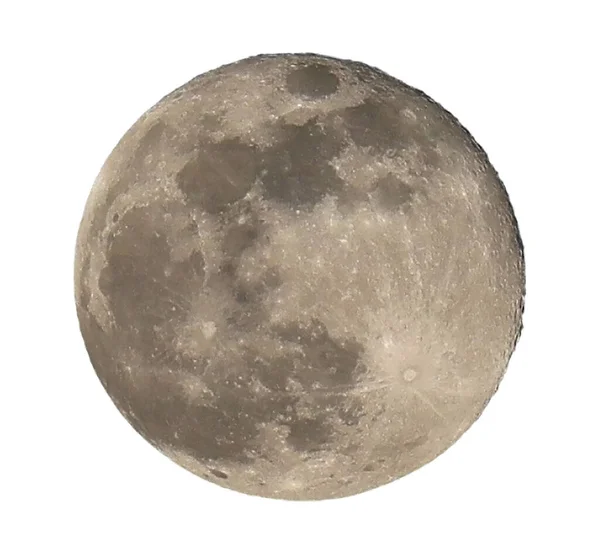 Sehr Voller Mond Fokus Mit Den Kratern Auf Dem Weißen — Stockfoto