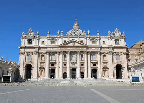 Vatican City Vatican August 2020 Wide Facade Basilica Saint Peter — Stock Photo, Image