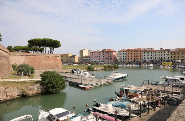Livorno Città Toscana Regione Italia Barche Nel Piccolo Porto — Foto Stock