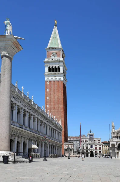 Místo Benátkách Zvané Piazzetta San Marco Velmi Malým Počtem Turistů — Stock fotografie