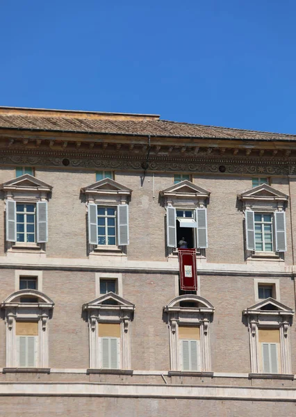 Vaticano Vaticano Agosto 2020 Papa Francisco Durante Domingo Angelu — Foto de Stock