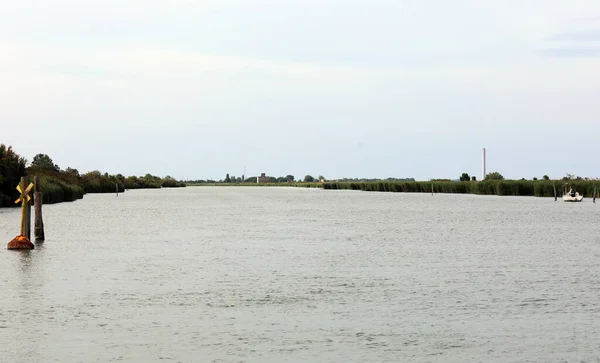 Desembocadura Ancha Del Río Italia Región Del Véneto —  Fotos de Stock